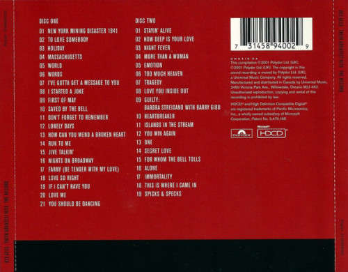 Bee Gees - Their Greatest Hits: The Record Double CD Import