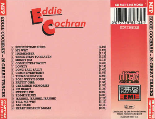 Eddie Cochran - 20 Great Tracks CD Import
