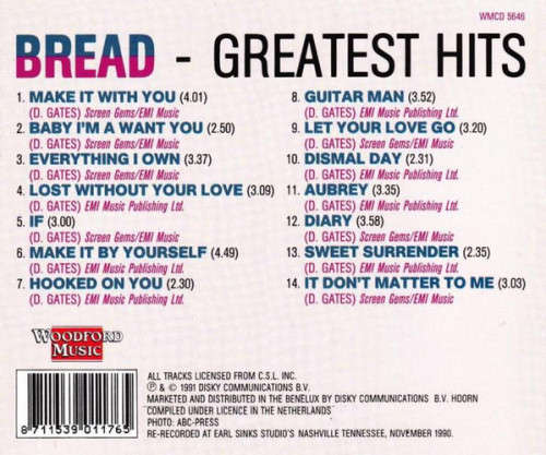 Bread - Greatest Hits CD Import