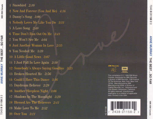 Anne Murray - Best... So Far CD Import