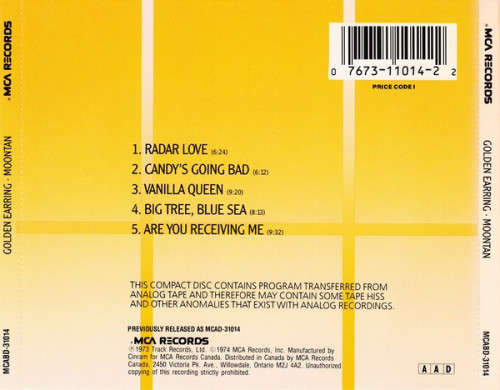 Golden Earring - Moontan CD Import