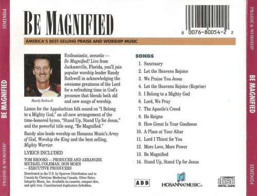 Randy Rothwell - Be Magnified CD Import