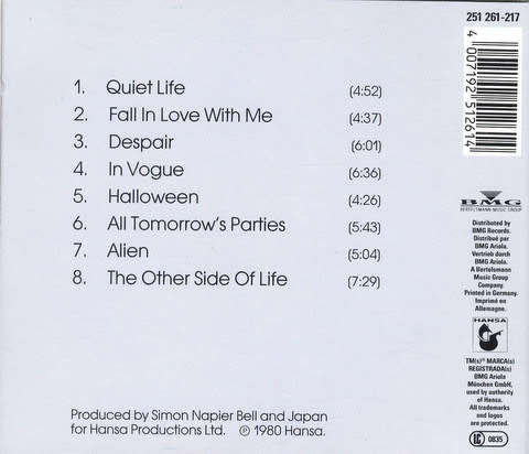 Japan - Quiet Life  CD Import
