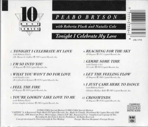 Peabo Bryson & Roberta Flack & Natalie Cole - Tonight I Celebrate My Love CD Import