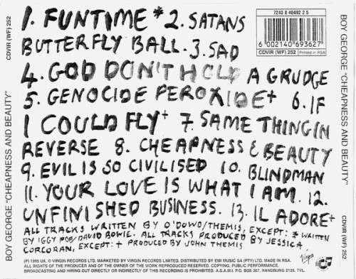Boy George - Cheapness & Beauty CD