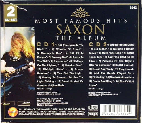 Saxon - Most Famous Hits - The Album Double CD Import