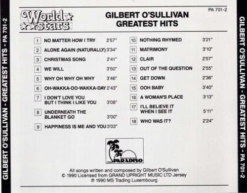 Gilbert O`Sullivan - Greatest Hits CD Import