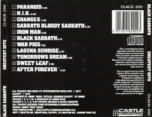 Black Sabbath - Greatest Hits CD Import
