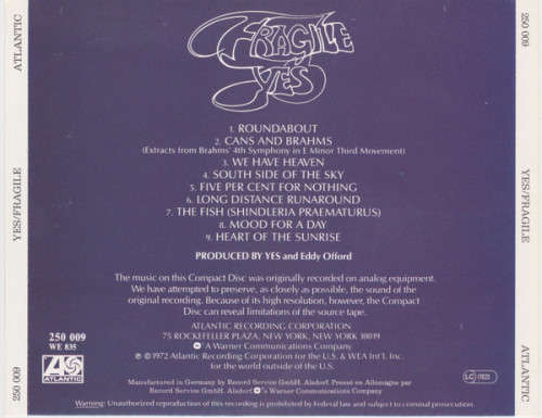 Yes - Fragile - CD Import