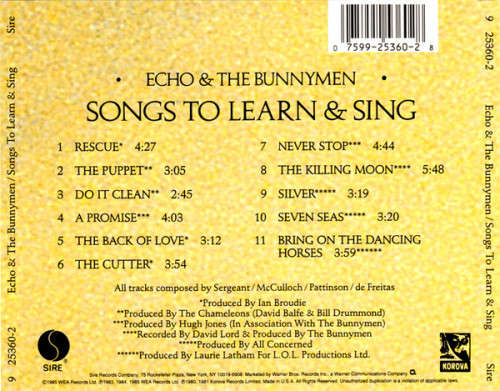 Echo & the Bunnymen - Songs To Learn & Sing CD Import