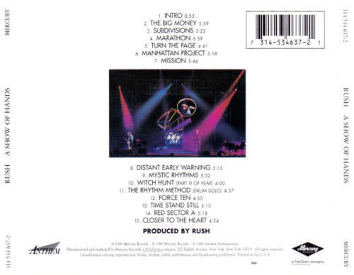 Rush - A Show Of Hands CD Import