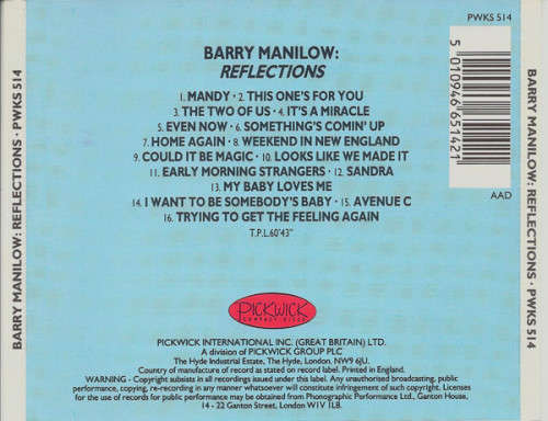 Barry Manilow - Reflections CD Import