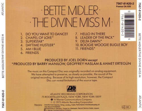 Bette Midler - The Divine Miss M CD Import