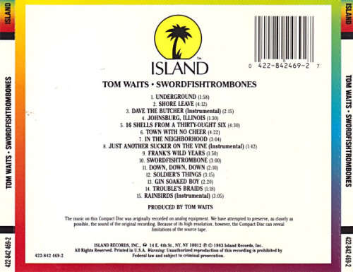 Tom Waits - Swordfishtrombones CD Import