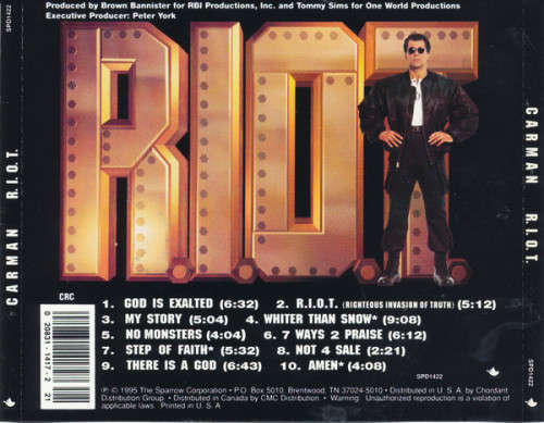 Carman - R.I.O.T. (Righteous Invasion Of Truth) CD Import