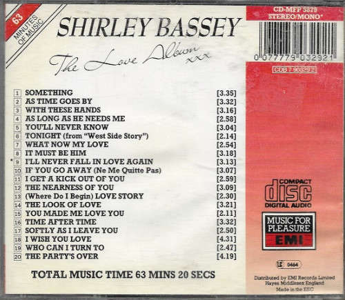 Shirley Bassey - The Love Album CD Import