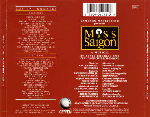 Miss Saigon - Original London Cast Recording Double CD Import