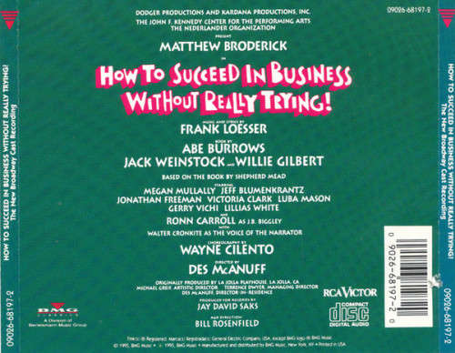 Soundtrack - Frank Loesser, Matthew Broderick - How To Succeed In Business Without Really Trying CD
