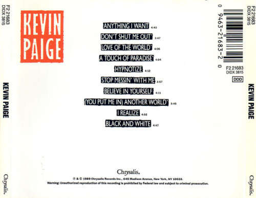 Kevin Paige - Kevin Paige CD Import