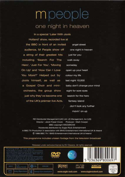 M People  One Night In Heaven DVD Import