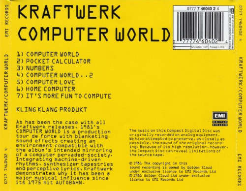 Kraftwerk - Computer World CD Import