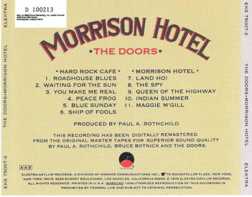 Doors - Morrison Hotel CD Import