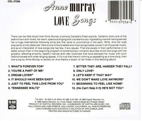 Anne Murray - Love Songs CD Import