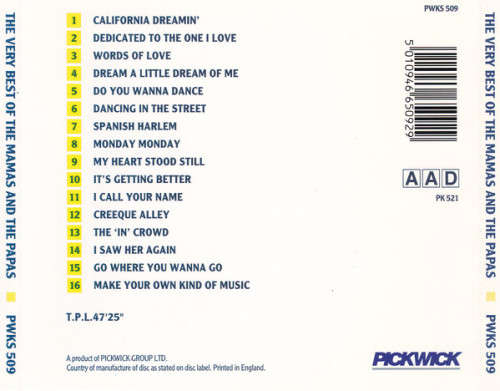 Mamas & the Papas - Very Best of CD Import