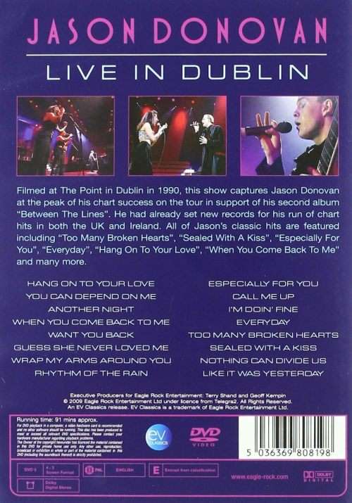 Jason Donovan - Live In Dublin 1990 DVD Import