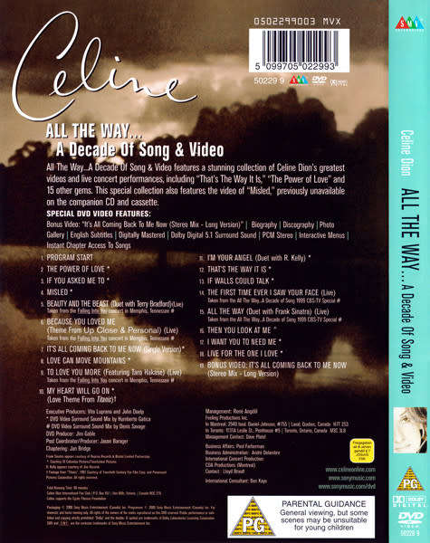 Celine Dion - All the Way... A Decade of Song & Video DVD Import