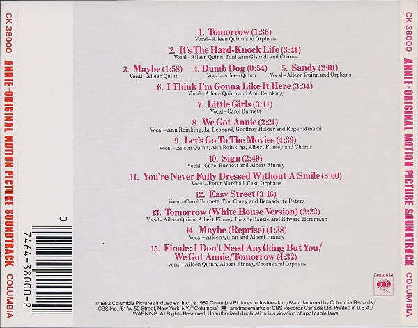 Soundtrack - Annie CD Import