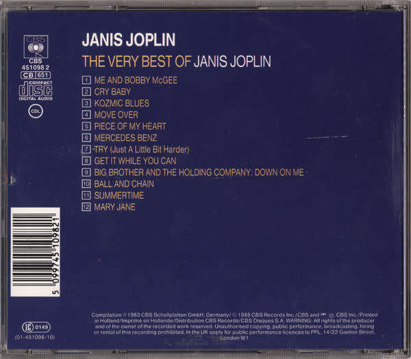 Janis Joplin - Very Best of CD Import