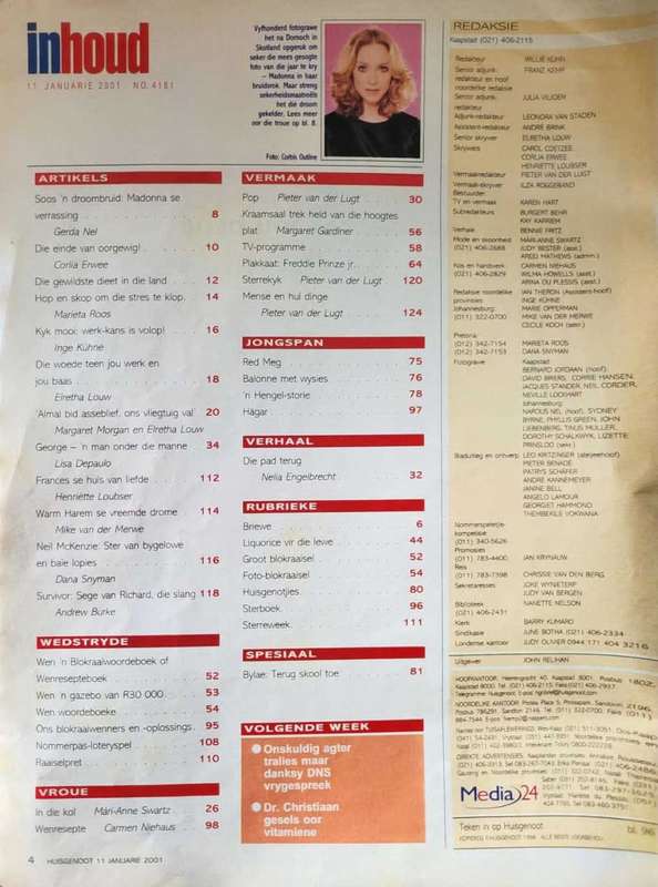 Huisgenoot magazine 2001 (Madonna)