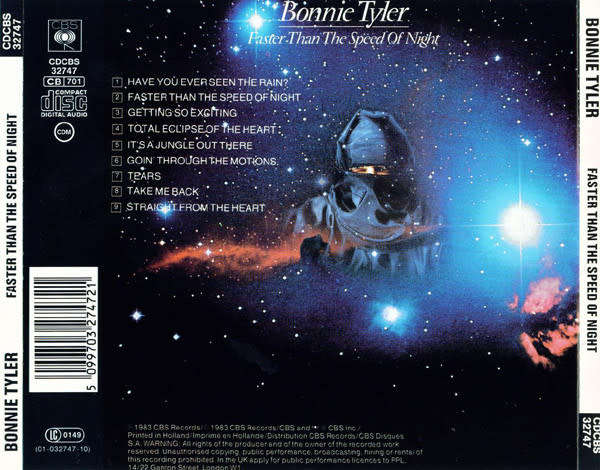 Bonnie Tyler - Faster Than the Speed of Night CD Import