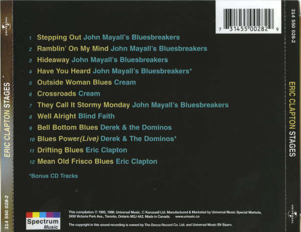 Eric Clapton - Stages CD Import