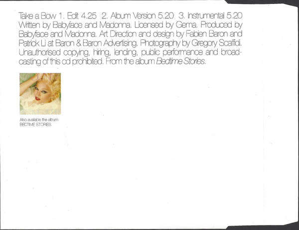 Madonna - Take a Bow  Maxi Single CD Import