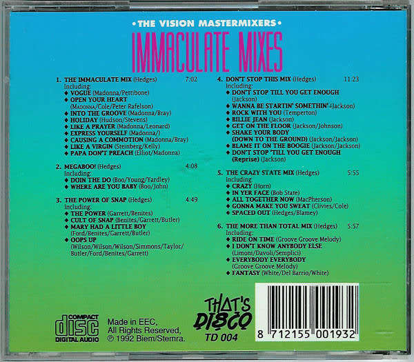 Vision Mastermixers - Immaculate Mixes CD Import