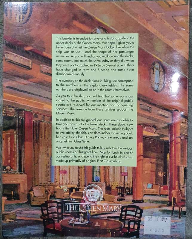Vintage : A Guide To the Upper Decks of the Queen Mary Mini Booklet