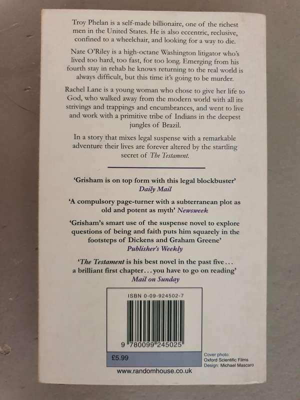 John Grisham - The Testament Paperback
