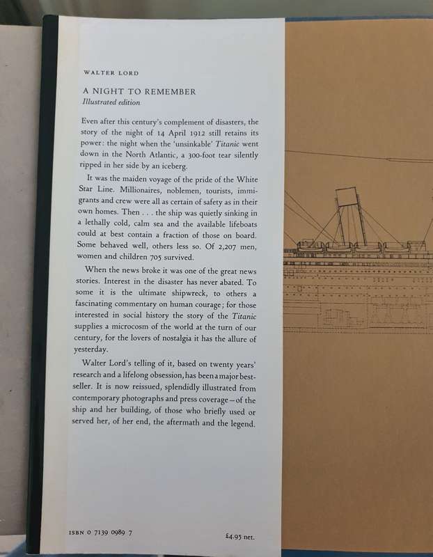 Walter Lord - A Night To Remember Hardcover Illustrated (Titanic)