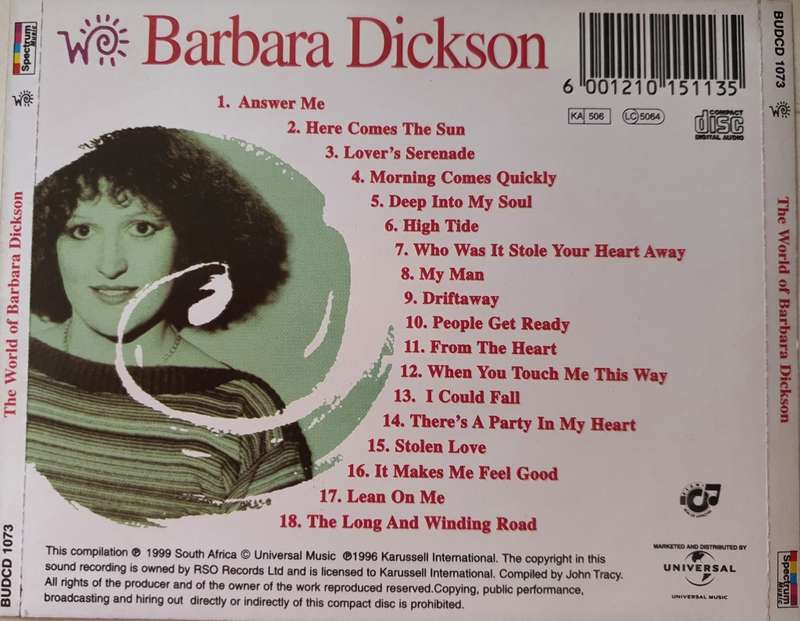 Barbara Dickson - The World Of CD (Includes Full 1977 Album `Morning Comes Quickly)