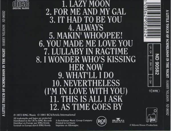 Nilsson - A Little Touch of Schmilsson In the Night CD Import