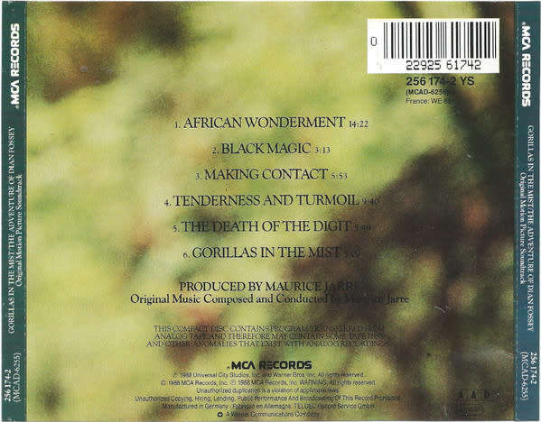 Soundtrack - Gorillas In the Mist / Adventure of Dian Fossey CD Import