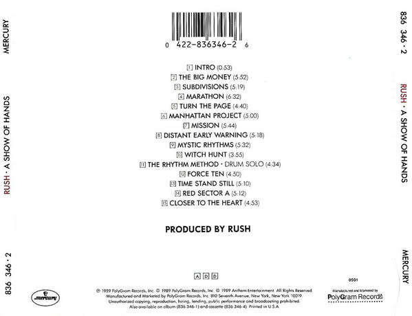 Rush - A Show of Hands CD Import