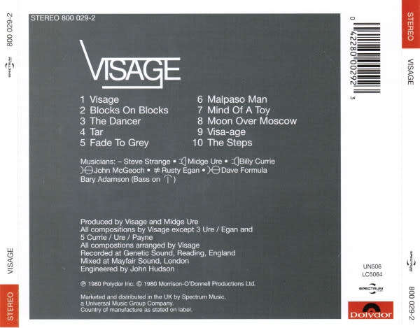 Visage - Visage CD Import