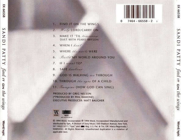 Sandi Patty - Find It On the Wings CD Import