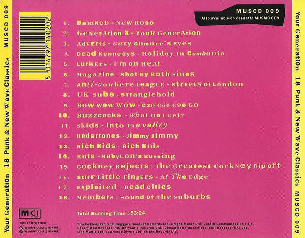 Various  Your Generation (18 Punk & New Wave Classics) CD Import