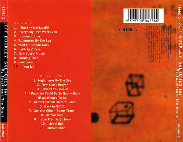 Jeff Buckley - Sketches For My Sweetheart the Drunk Double CD Import