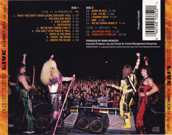 Twisted Sister - Live At Hammersmith Double CD Import