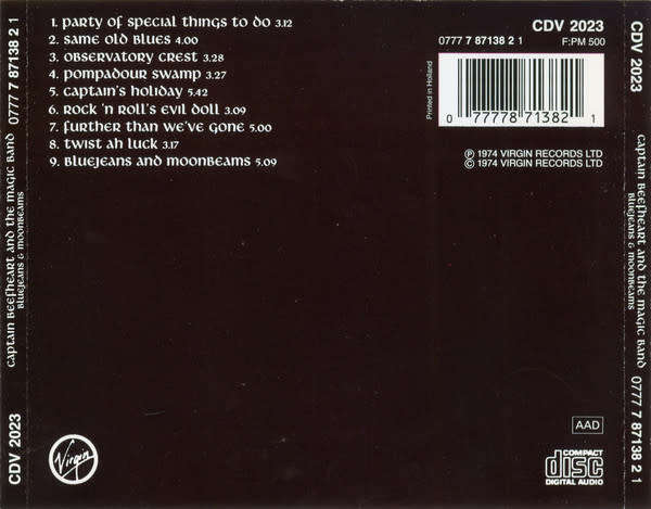 Captain Beefheart & Magic Band - Bluejeans & Moonbeams CD Import